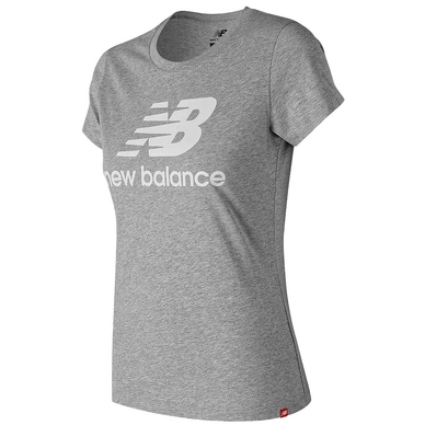 T-Shirt New Balance Essentials Stacked Logo Atlantic Grey Damen