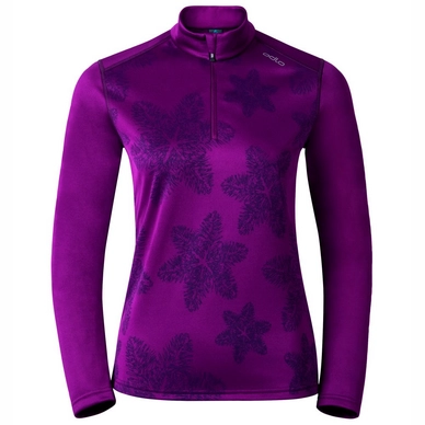 Pullover Odlo Midlayer 1/2 Zip God Jul Print Magenta Purple Damen