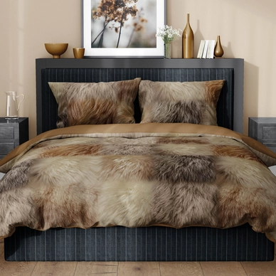 Dekbedovertrek Satin d'Or Fur Tobacco Satijn