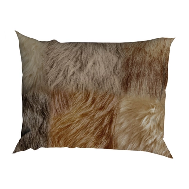 TEXTAP Fur Patchwork satijn sloop tobacco V2 HR