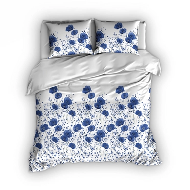 Dekbedovertrek Romanette Poppies Blauw Katoen