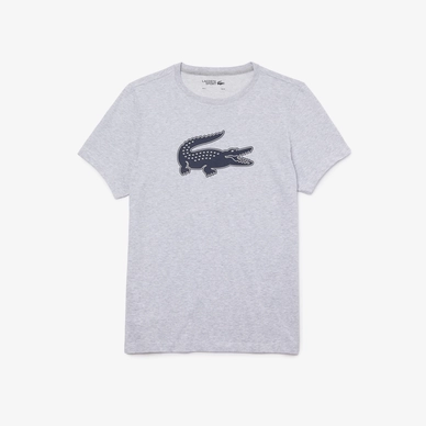 T-Shirt Lacoste TH2042 3D-Krokodildruck Grey / Navy Herren