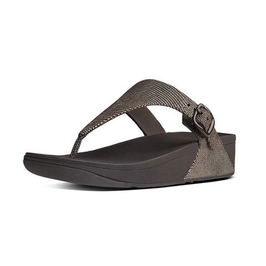 Tong FitFlop The Skinny Lizard Print Chocolate Brown