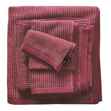 Gästehandtuch Marc O'Polo Timeless Tone Stripe Deep Rose Warm Red