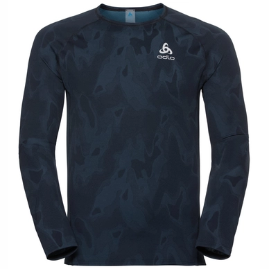 Longsleeve Odlo Top Crew Neck L/S Vigor Blue Coral Schwarz Herren