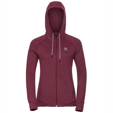 Vest Odlo Women Hoody Midlayer Full Zip Core Rumba Red Melange