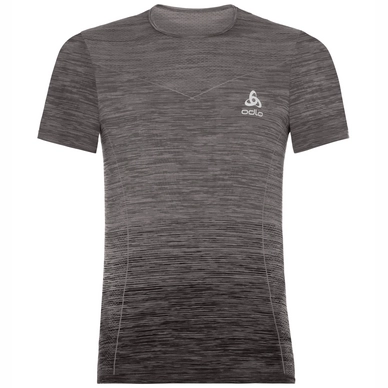 Sportshirt Odlo Men Top Crew Neck S/S Vigor Seamless Odlo Steel Grey Black