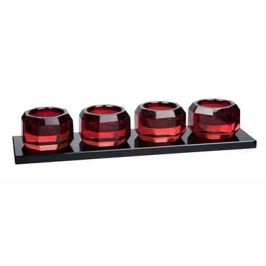 Theelichthouder Lyngby Glas Krystal Crystal Red