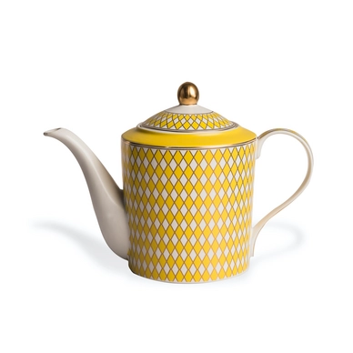 Theepot POLSPOTTEN Chess Yellow