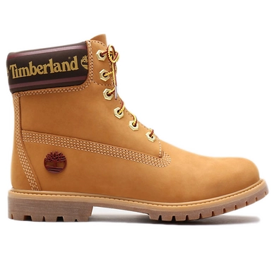 Timberland Women 6 Inch Premium Boot Logo Collar Wheat Nubuck