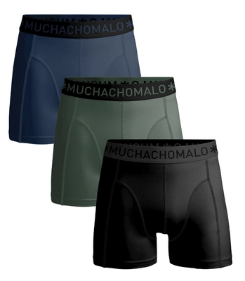 Boxershort Muchachomalo Men Microfiber Black Green Dark Blue (3-Delig)
