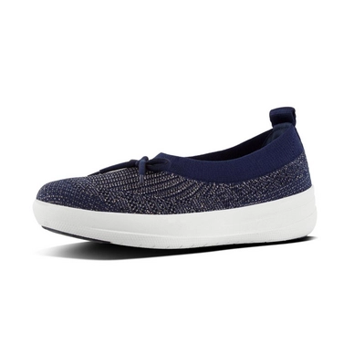 FitFlop Uberknit Slip-On With Bow Midnight Navy Pewter