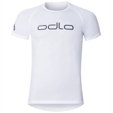 Ondershirt Odlo Mens Crew Neck Logo Line White