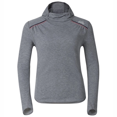 Ondershirt Odlo Womens L/S With Facemask Vallee Blanche W Grey Melange