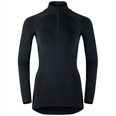 Funktions Untershirt Odlo L/S Turtle Neck 1/2 Zip Evolution Black Graphite Grey Damen