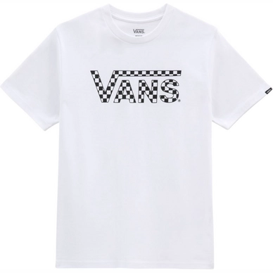 T-shirt Vans Garçons Checkered Vans White Black