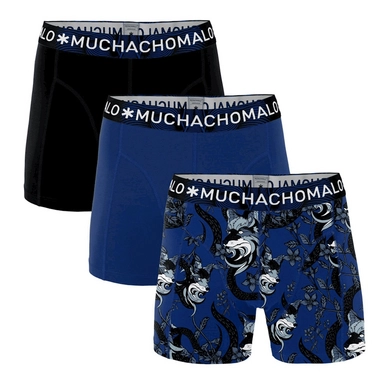 Boxershorts Muchachomalo Men Voxho Print Blue Black (3-delig)