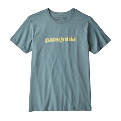 T-Shirt Patagonia Mens Text Logo Organic Shadow Blue