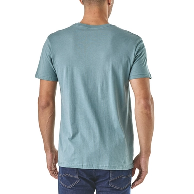 T-Shirt Patagonia Men's Text Logo Organic T-Shirt Shadow Blue