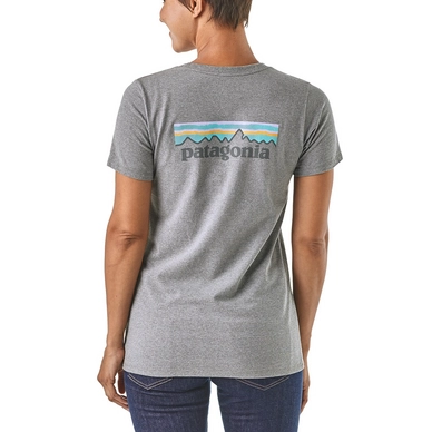 T-Shirt Patagonia Women's Pastel P-6 Logo Responsibili-Tee Gravel Heather