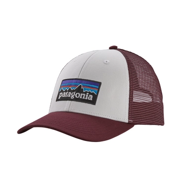 Pet Patagonia P-6 Logo LoPro Trucker Hat White w/Dark Ruby
