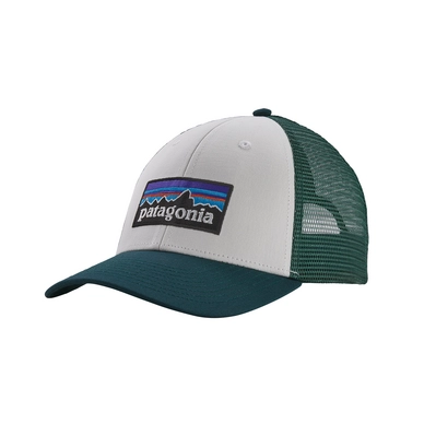 Pet Patagonia P-6 Logo LoPro Trucker Hat White w/Piki Green