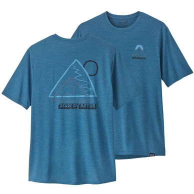 T-Shirt Patagonia Men Cap Cool Daily Graphic Shirt Slow Going Wavy Blue X-Dye