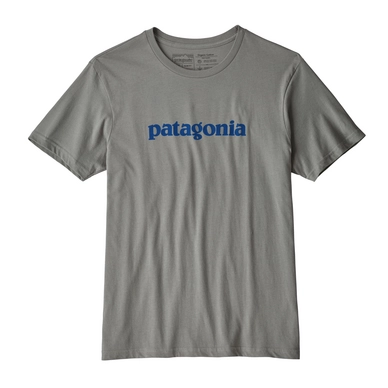 T-Shirt Patagonia Mens Text Logo Organic Feather Grey