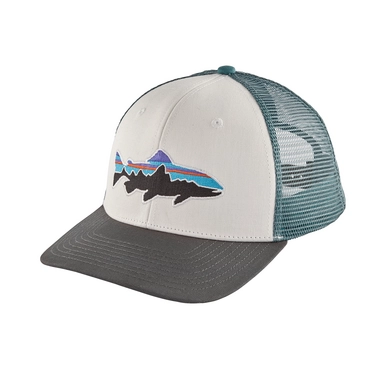 Pet Patagonia Fitz Roy Trout Trucker Hat White w/Forge Grey