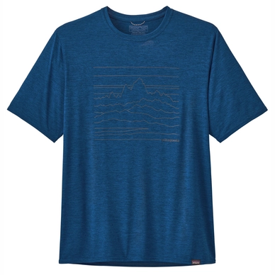 T-Shirt Patagonia Men Cap Cool Daily Graphic Shirt Up High Endurance Superior Blue X-Dye