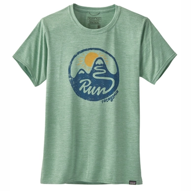 T-Shirt Patagonia Women Cap Cool Daily Graphic Shirt Switchback Run Gypsum Green X-Dye