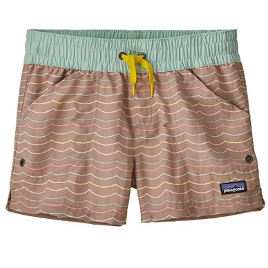 Shorts Patagonia Girls Costa Rica Baggies Shorts Wave Stripe Pampas Tan