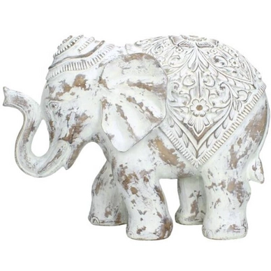 Ornament HD Living Elephant White 14 x 31 cm