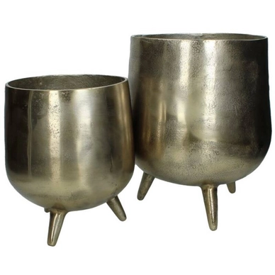Bloempot HD Living Gold 25 x 25 x 32 cm (2-Delig)
