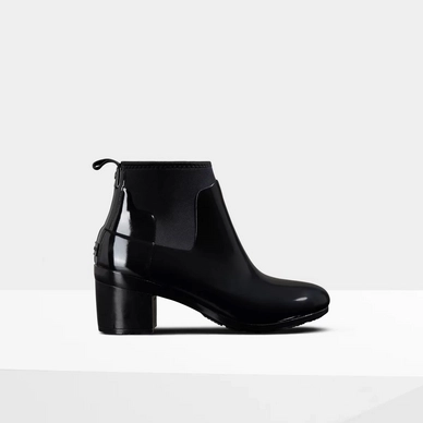 Regenlaars Hunter Women Refined Mid Heel Gloss Black