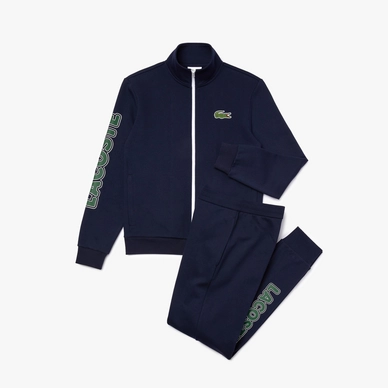 Trainingsanzug Lacoste WH1502 Signature Fleece Navy Blue / Green / White Herren