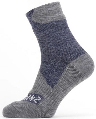 Sok Sealskinz Unisex Waterproof All Weather Ankle Length Navy Blue Grey Marl