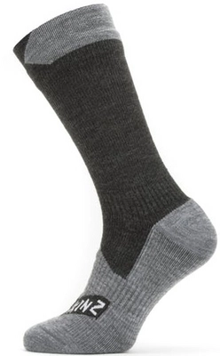 Sok Sealskinz Unisex Waterproof All Weather Mid Length Black Grey Marl