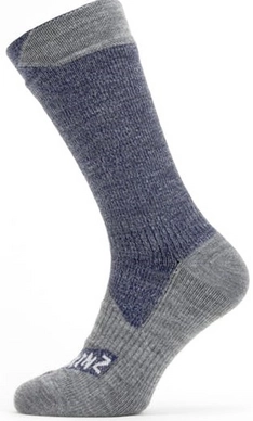Sok Sealskinz Unisex Waterproof All Weather Mid Length Navy Blue Grey Marl