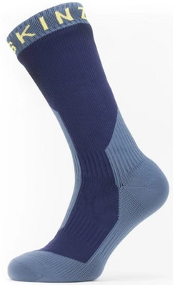 Sok Sealskinz Unisex Waterproof Extreme Cold Weather Mid Length Navy Blue Yellow