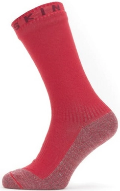Sok Sealskinz Unisex Waterproof Warm Weather Soft Touch Mid Length Red Red Marl