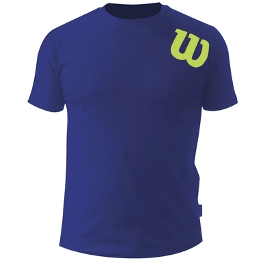 Tennisshirt Wilson Men Angled W Crew Blau Herren