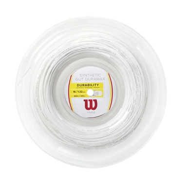 Bobine de cordage Wilson Synthetic Gut Duramax 16 Wh 200M Reel W Blanc