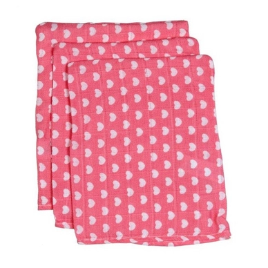Washandje Briljant Hydrofiel Puck Koraal (set van 3)