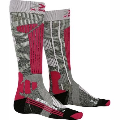 Skisocken X-Socks Ski Rider 4.0 Grau Pink Damen