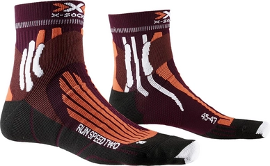 Hardloopsokken X-Socks Run Speed Two Sunset Orange Pearl Grey