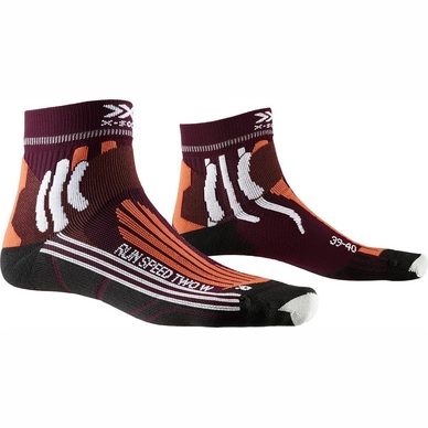 Hardloopsokken X-Socks Women Run Speed Two Sunset Orange Pearl Grey