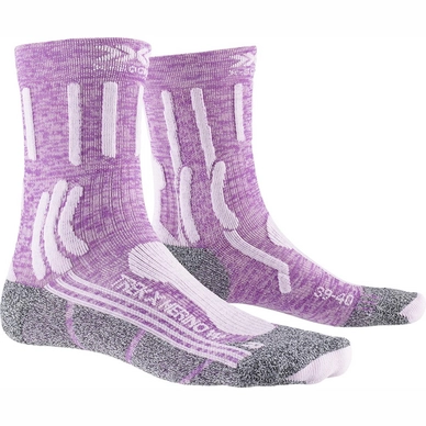 Chaussettes de Randonnée X-Socks Women Trek X Merino Purple Grey