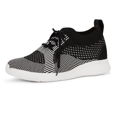 FitFlop Marble Knit Slip-On Sneakers Black White