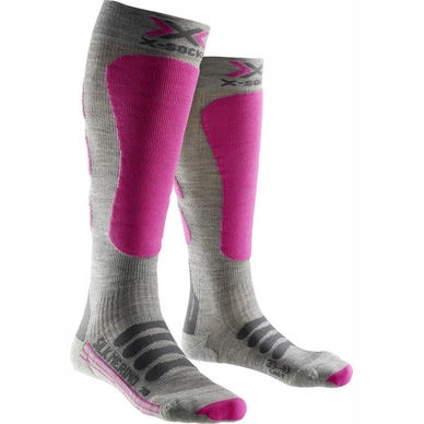 Skisok X-Socks Silk Merino Grey/Fuchsia